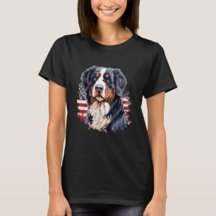 T-shirt 4 juillet Drapeau américain Bernese Mountain Dog
