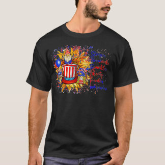 T-shirt 4 juillet Drapeau américain patriotique Gnome Indé