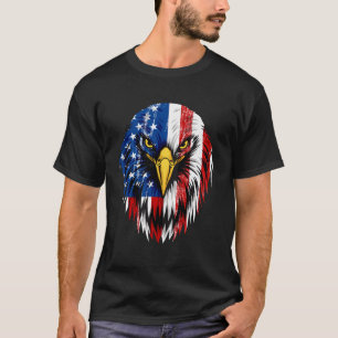 T-shirt 4 juillet du drapeau américain de l'aigle à tête b