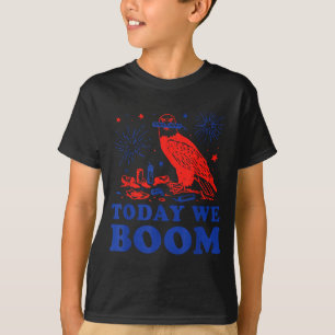 T-shirt 4 Juillet Eagle Beer Today We Boom Feux d'Artifice