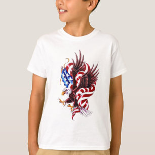 T-shirt 4 juillet Eagle et illustration de drapeau
