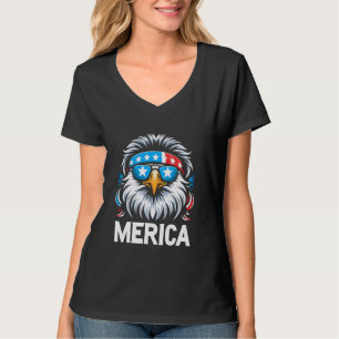 T-shirt 4 juillet Eagle Mullet Lunettes de soleil Merica U