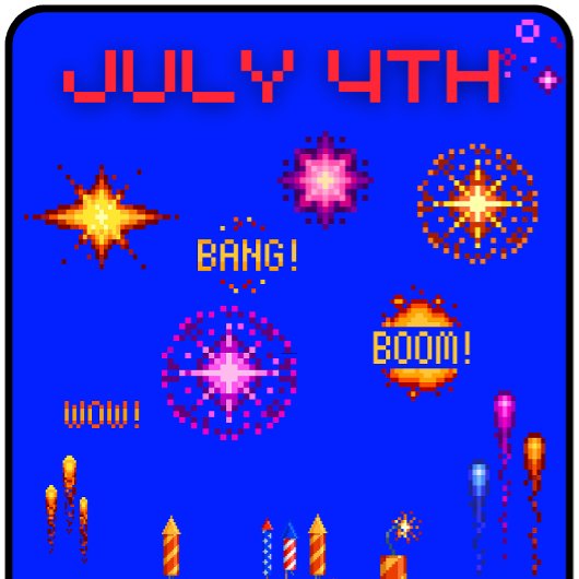 T-shirt 4 juillet en pixels