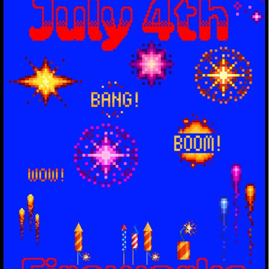 T-shirt 4 juillet en pixels