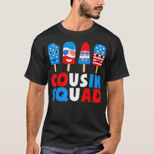 T-shirt 4 juillet Équipe de Cousin Squad Funky American Ic