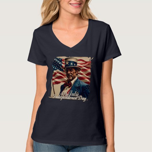 T-shirt 4 juillet – Esprit d'indépendance (Devant)
