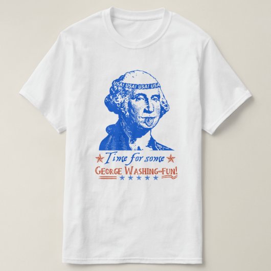 T-shirt 4 juillet été drôle d'humour de George Washington (Design devant)