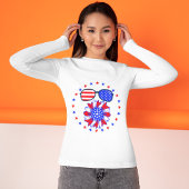 T-shirt 4 juillet Fête de l'Indépendance Rouge Bleu blanc