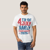 T-shirt 4 juillet Fête familiale 2025 (Devant entier)
