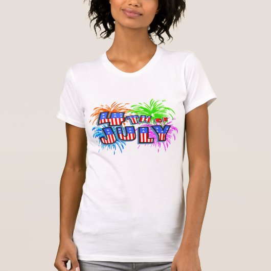 T-shirt 4 juillet feux d'artifice (Devant)