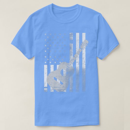 T-shirt 4 juillet Fier Drapeau Américain Pays Musique Gui (Design devant)
