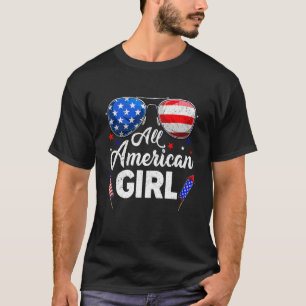 T-shirt 4 juillet Filles Américaines Enfants Us Drapeau Su