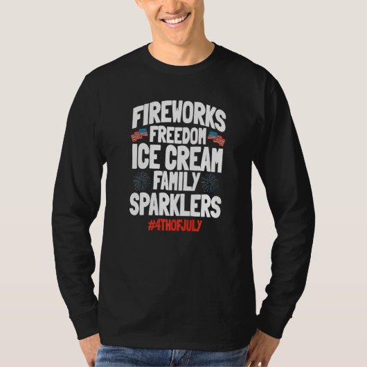 T-shirt 4 juillet Firework Technician Ice Cream Américain (Devant)