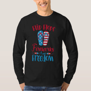 T-shirt 4 juillet Flip Flops Feu D'Oeuvre Et Liberté Juill