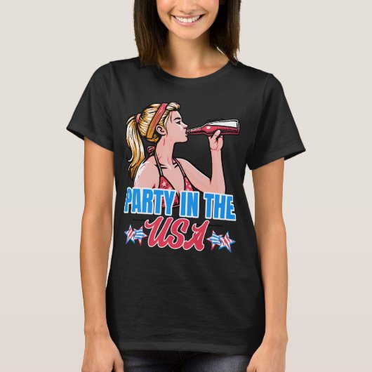 T-shirt 4 juillet funky féminin (Devant)