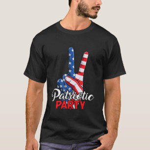 T-shirt 4 juillet Funny Patriotic Party Paix Sign America
