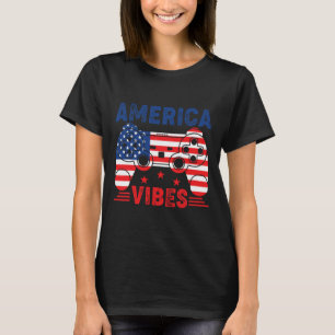 T-shirt 4 juillet Gamer America Vibes Enfants