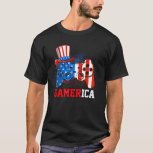 T-shirt 4 juillet Gamerica Vidéo Gamer Enfants Garçons Hom