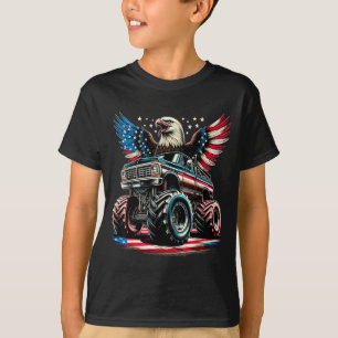 T-shirt 4 juillet garçons monster truck aigle américain