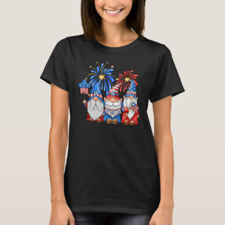 T-shirt 4 juillet Gnomes américains célébrant l'indépendan