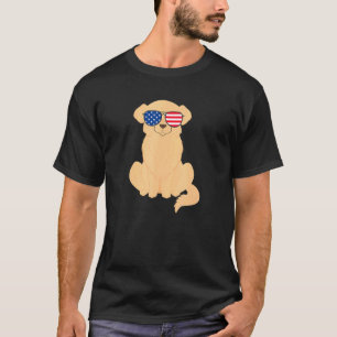 T-shirt 4 juillet Golden Retriever Chien Patriotique Usa A