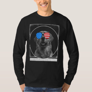 T-shirt 4 juillet Golden Retriever Dog USA Drapeau indépen