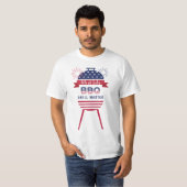 T-shirt 4 juillet Grill Master barbecue barbecue rouge et  (Devant entier)