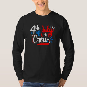 T-shirt 4 juillet Groupe Red White Blue Crew Famille Frien