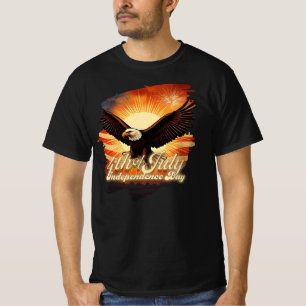 T-shirt 4 juillet – Hommage majestueux à l'aigle et aux fe