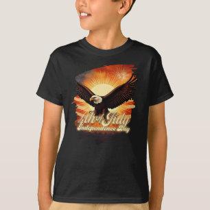 T-shirt 4 juillet – Hommage majestueux à l'aigle et aux fe