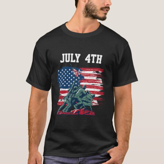 T-shirt 4 juillet Hommes États-Unis Drapeau américain garç (Devant)