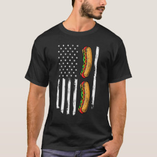 T-shirt 4 juillet Hot Dog American Flag Grill Party