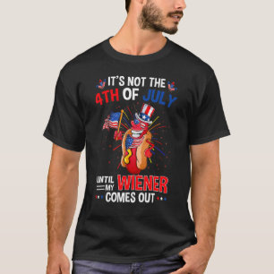 T-shirt 4 juillet Hot Dog Wiener Sortit L'Humour Adulte