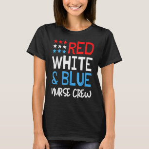 T-shirt 4 juillet Infirmière Équipage Scrub Tops Infirmièr