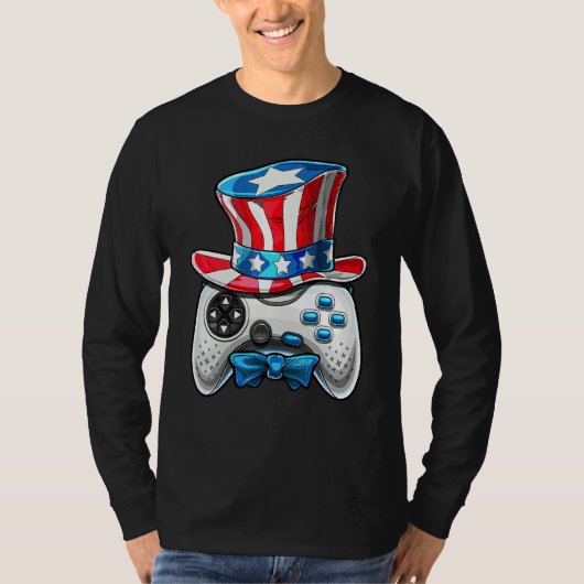 T-shirt 4 juillet jeu vidéo American Flag Uncle Sam Gam (Devant)