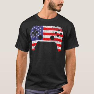 T-shirt 4 juillet Jeu Vidéo Gamer Enfants Garçons Hommes U