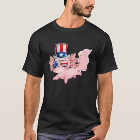 T-shirt 4 juillet Jour de l'Indépendance de l'Axolotl Amér (Devant)