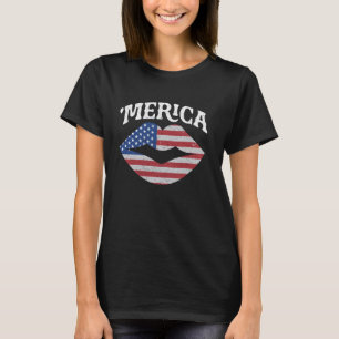 T-shirt 4 juillet Jour de l'Indépendance MERICA Baiser Bou