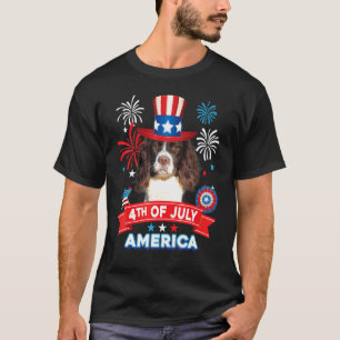 T-shirt 4 juillet jour patriotique English Springer Spanie