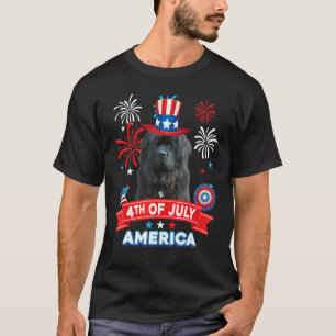 T-shirt 4 juillet Journée Patriotique Terre-Neuve Chien In