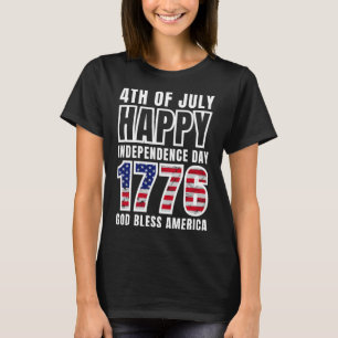 T-shirt 4 juillet Joyeux Jour de l'Indépendance 1776 Dieu