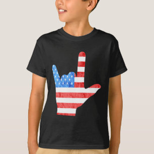 T-shirt 4 juillet Langues des signes américaines Sensibili