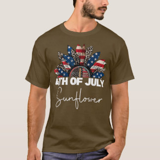 T-shirt 4 juillet Léopard Tournesol Patriotique Hommes