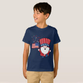 T-shirt 4 juillet Leprechaun et le drapeau américain (Devant entier)