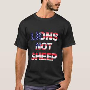 T-shirt 4 juillet Lever Lions Pas Mouton Drapeau Américain