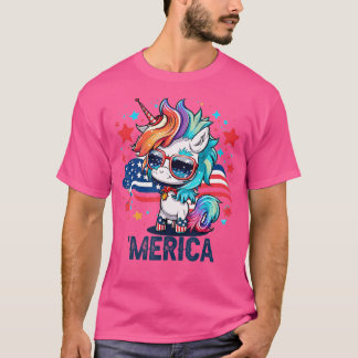 T-shirt 4 juillet licorne patriotique