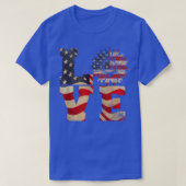 T-shirt 4 juillet Love Sunflower Patriotique drapeau améri (Design devant)