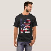 T-shirt 4 juillet Love Sunflower Patriotique drapeau améri (Devant entier)