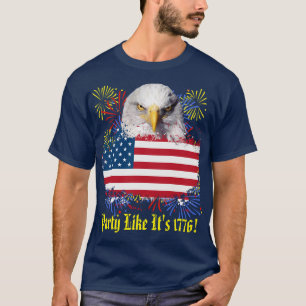 T-shirt 4 juillet Mens Dark Blue V Neck