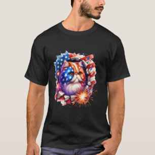 T-shirt 4 juillet Meowica drôle persan chat chaton trou